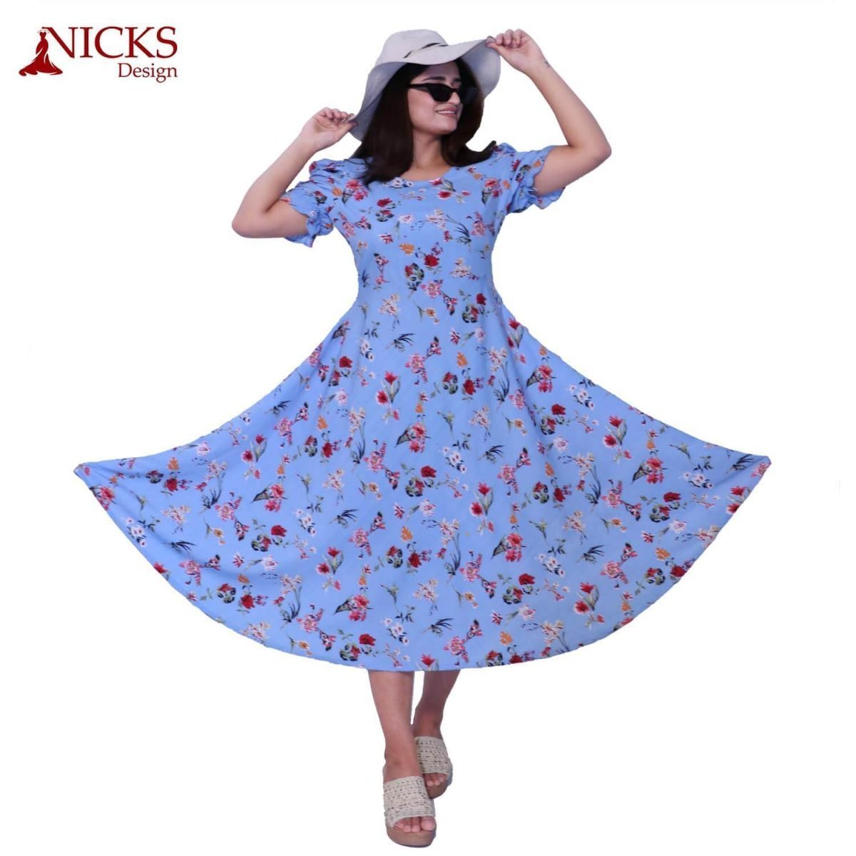 American Floral Print Frock